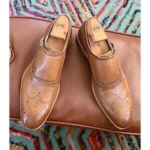 JOHNSTON & MURPHY Men's Brown Wiskey Colored Monk Strap Wingtip Size 9M